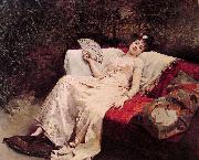 unknow artist Reclining Lady painting